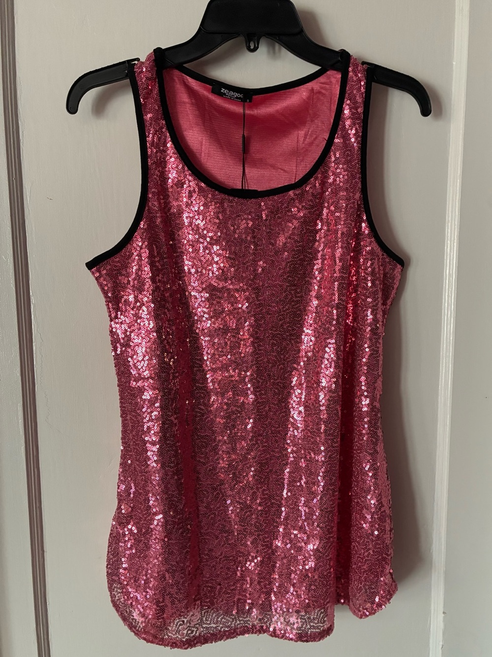 Zeagoo Pink Sequin Tank Top NWT Size Small Party Holiday